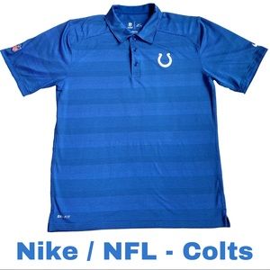 Nike NFL Colts Blue Collared Dri-fit on field Polo